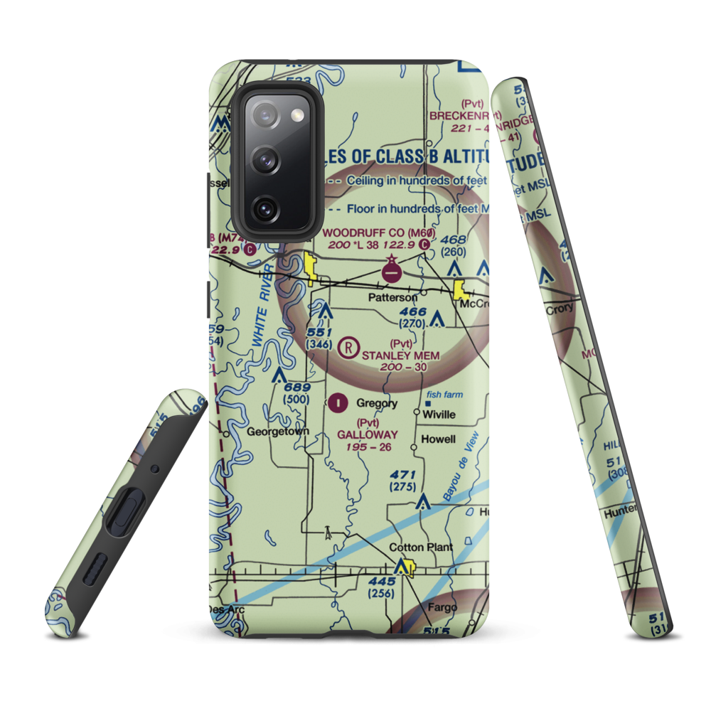 David Stanley Memorial Airport (36AR) VFR Sectional Samsung Phone Case Samsung Galaxy S20 FE model shown