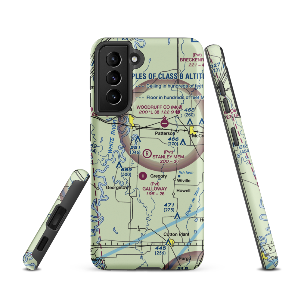 David Stanley Memorial Airport (36AR) VFR Sectional Samsung Phone Case Samsung Galaxy S21 model shown
