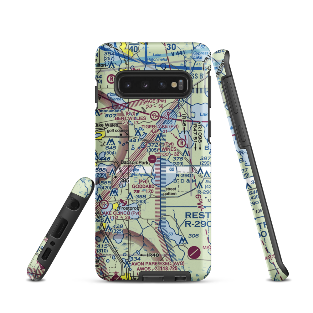 David Wine's Airstrip (62FL) VFR Sectional Samsung Phone Case Samsung Galaxy S10 model shown
