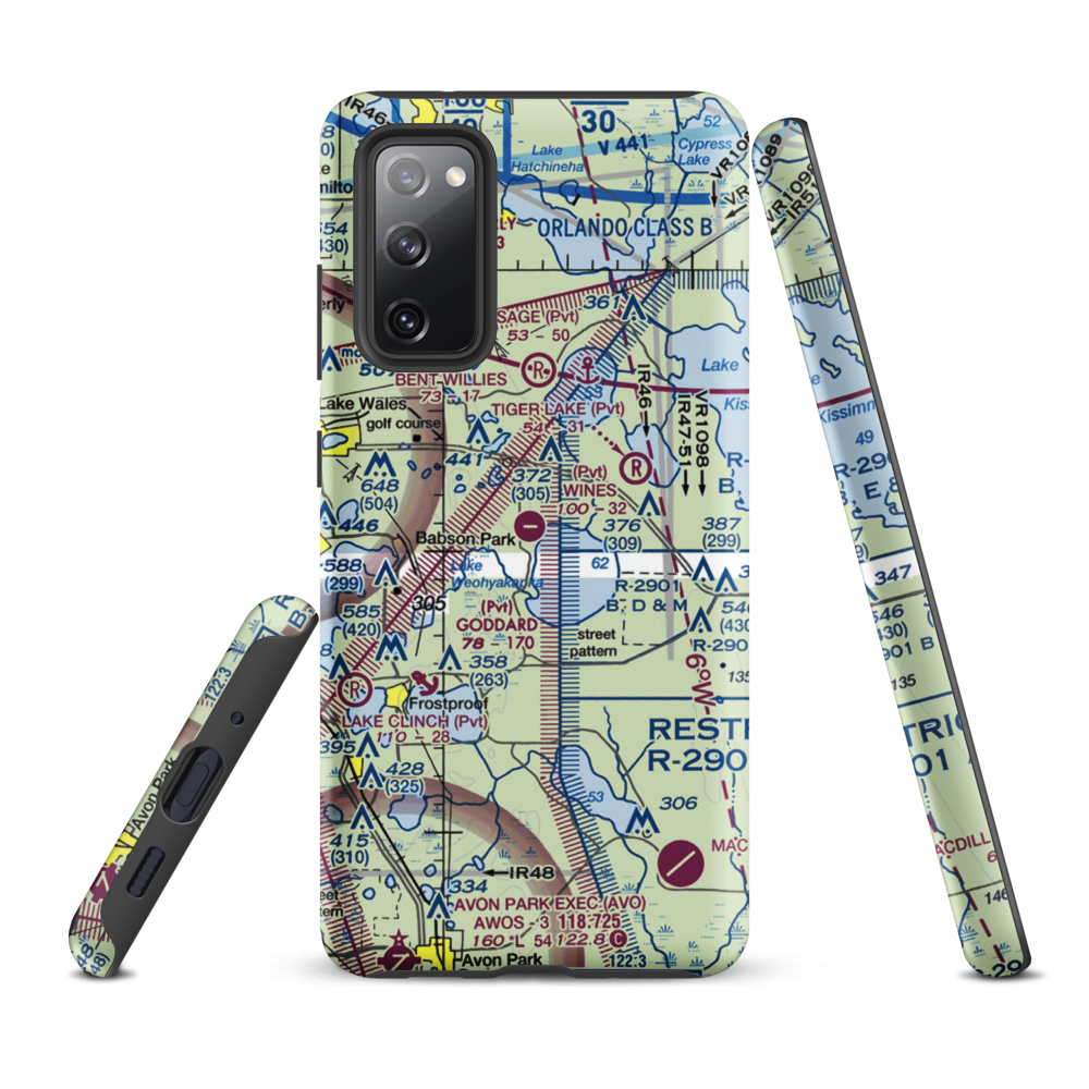 David Wine's Airstrip (62FL) VFR Sectional Samsung Phone Case Samsung Galaxy S20 FE model shown