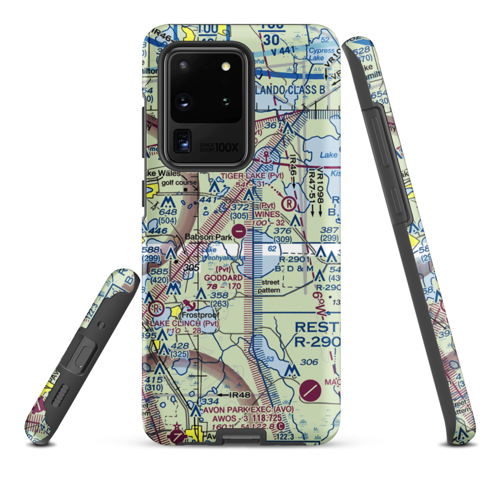 David Wine's Airstrip (62FL) VFR Sectional Samsung Phone Case Samsung Galaxy S20 Ultra model shown