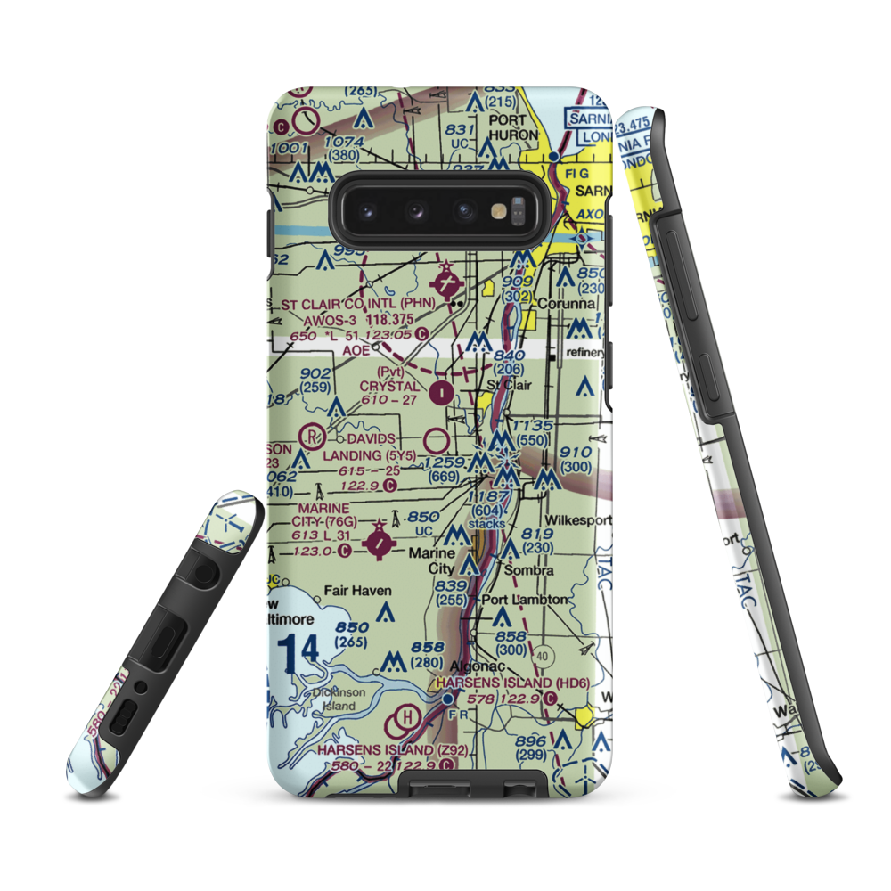 David's Landing Airport (5Y5) VFR Sectional Samsung Phone Case Samsung Galaxy S10 Plus model shown