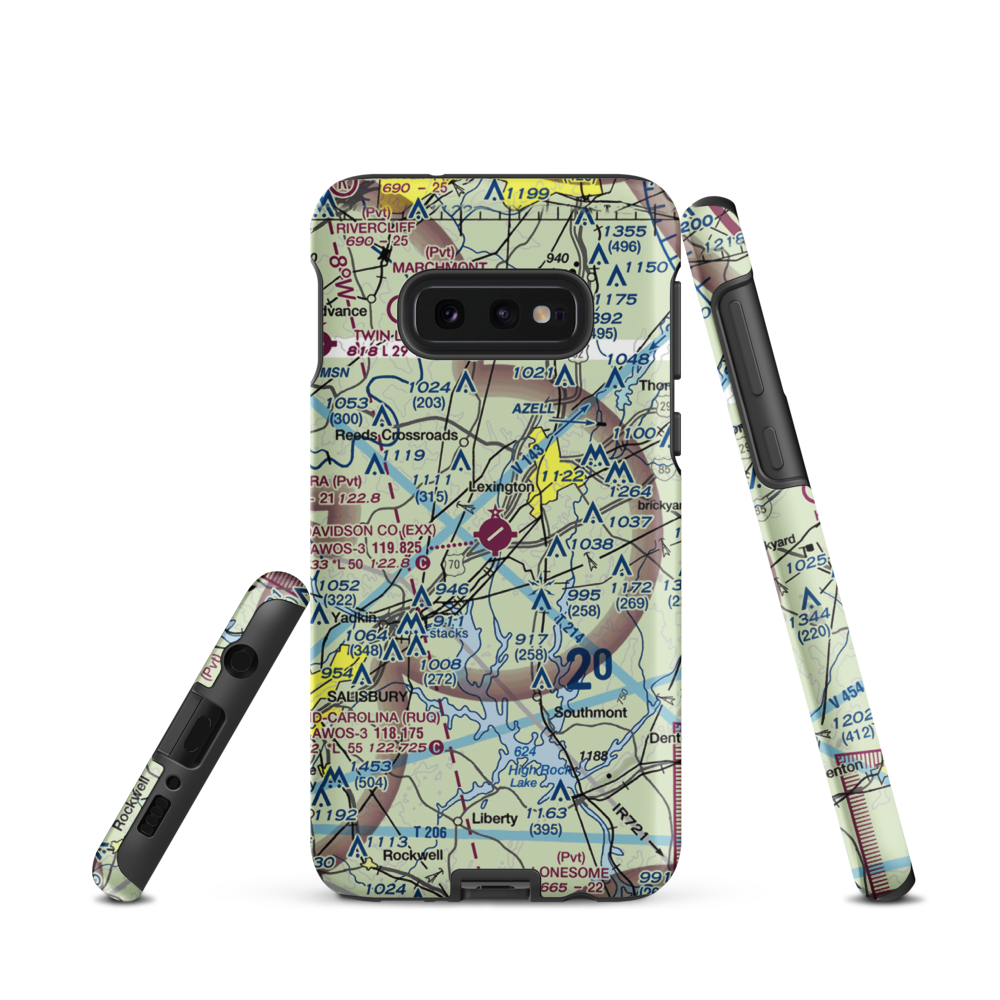 Davidson County Airport (EXX) VFR Sectional Samsung Phone Case Samsung Galaxy S10 Plus model shown
