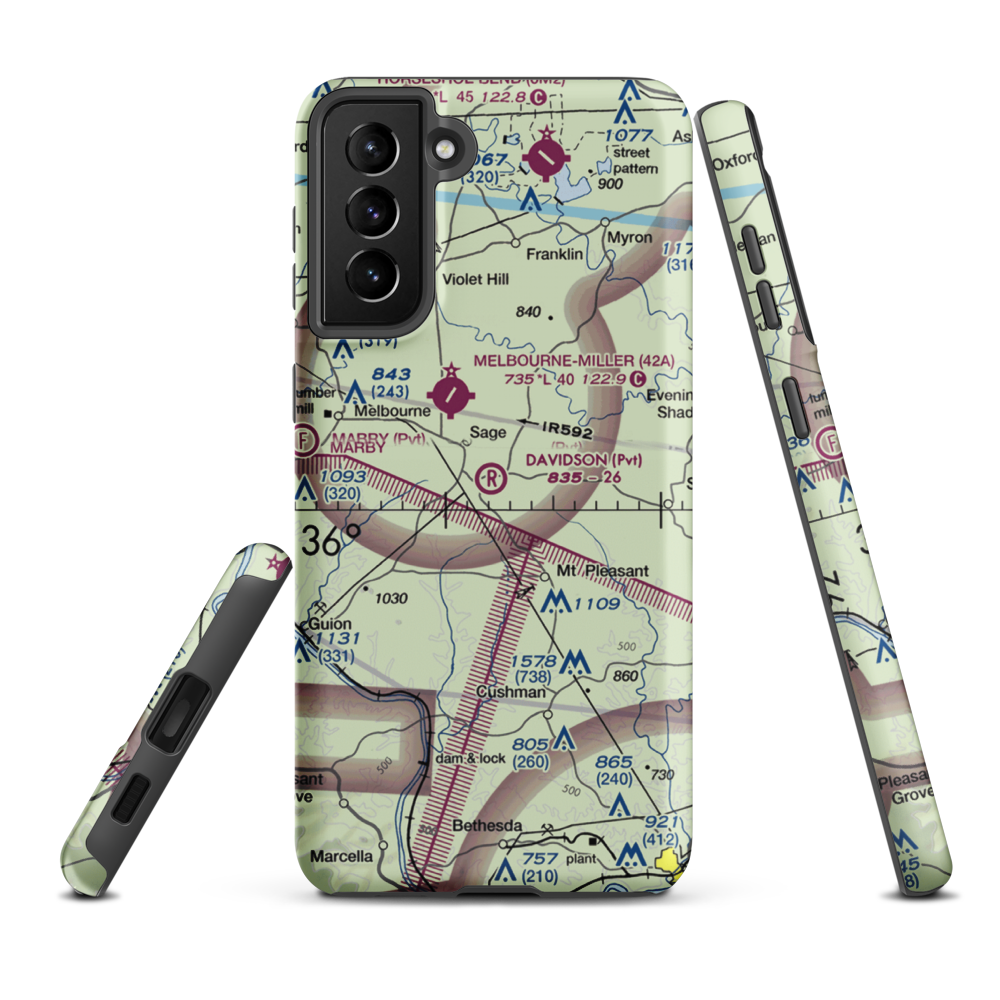 Davidson Field (2AR2) VFR Sectional Samsung Phone Case Samsung Galaxy S21 Plus model shown