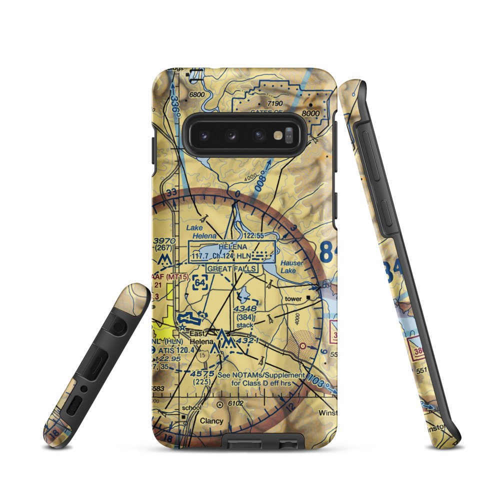 Davis Airport (1MT4) VFR Sectional Samsung Phone Case Samsung Galaxy S10 model shown