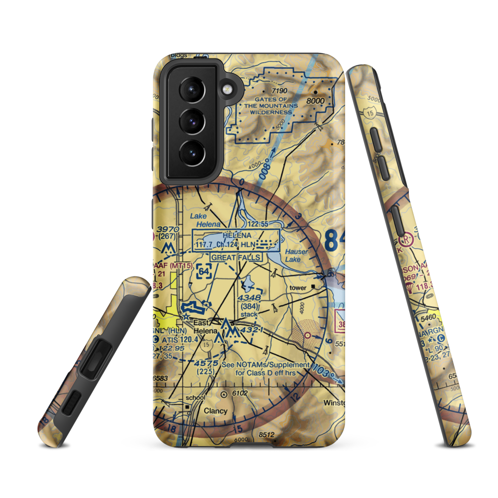 Davis Airport (1MT4) VFR Sectional Samsung Phone Case Samsung Galaxy S21 FE model shown