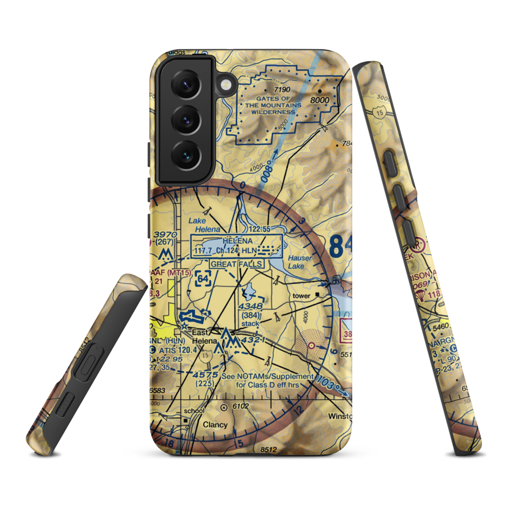 Davis Airport (1MT4) VFR Sectional Samsung Phone Case Samsung Galaxy S22 Plus model shown