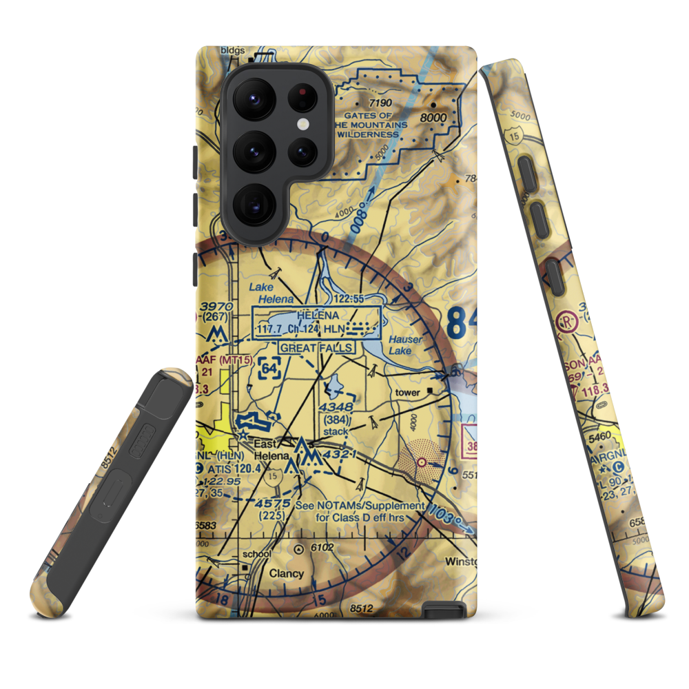 Davis Airport (1MT4) VFR Sectional Samsung Phone Case Samsung Galaxy S22 Ultra model shown
