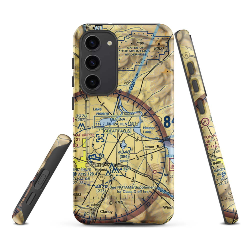 Davis Airport (1MT4) VFR Sectional Samsung Phone Case Samsung Galaxy S23 Plus model shown
