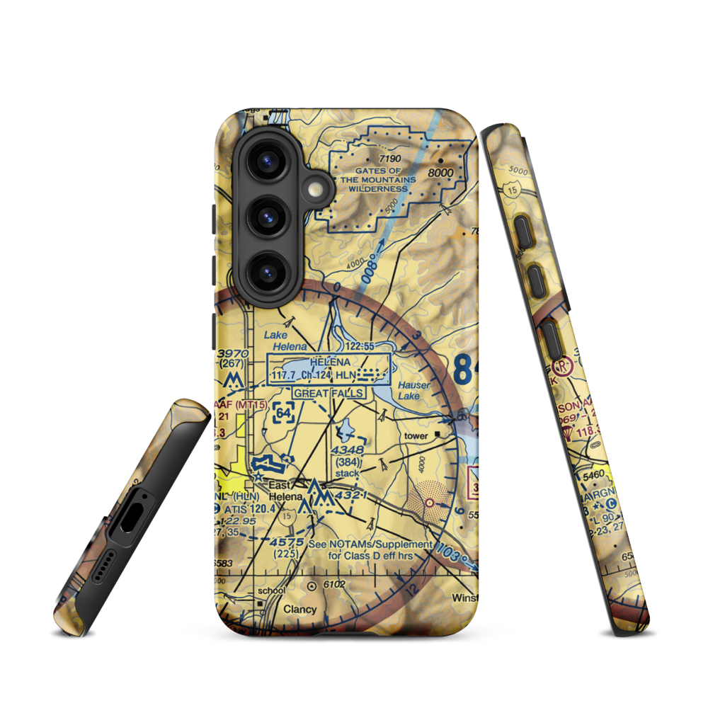 Davis Airport (1MT4) VFR Sectional Samsung Phone Case Samsung Galaxy S24 model shown