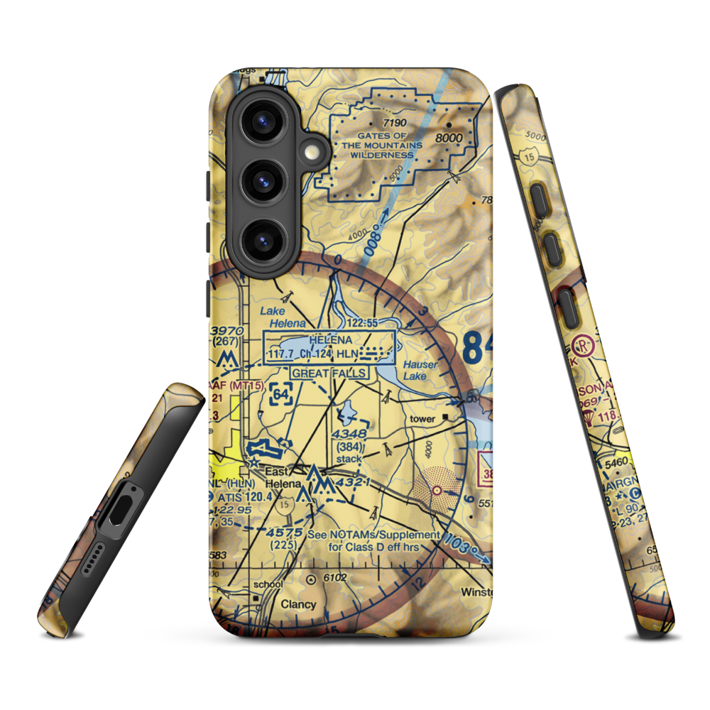 Davis Airport (1MT4) VFR Sectional Samsung Phone Case Samsung Galaxy S24 Plus model shown