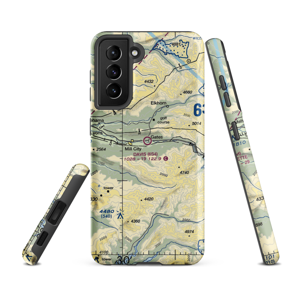 Davis Airport (6S4) VFR Sectional Samsung Phone Case Samsung Galaxy S21 FE model shown