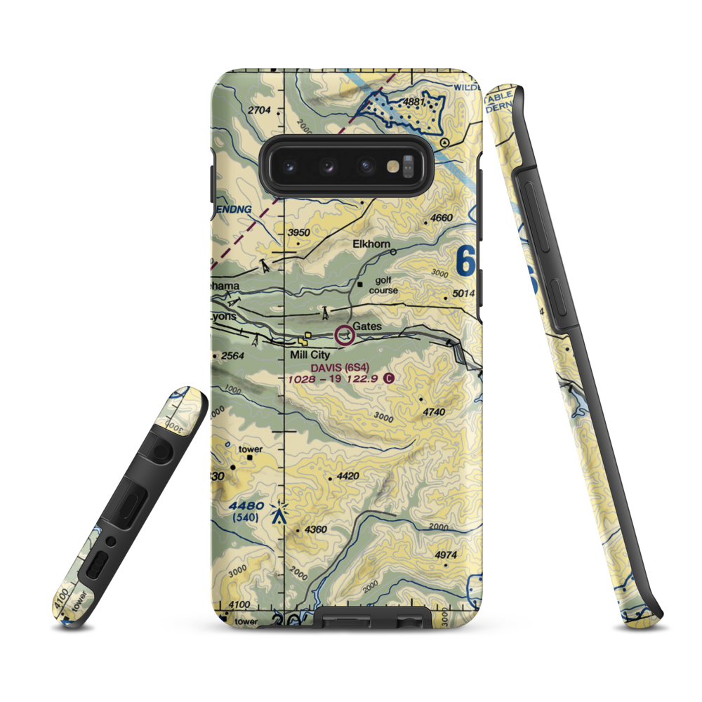 Davis Airport (6S4) VFR Sectional Samsung Phone Case Samsung Galaxy S10 Plus model shown