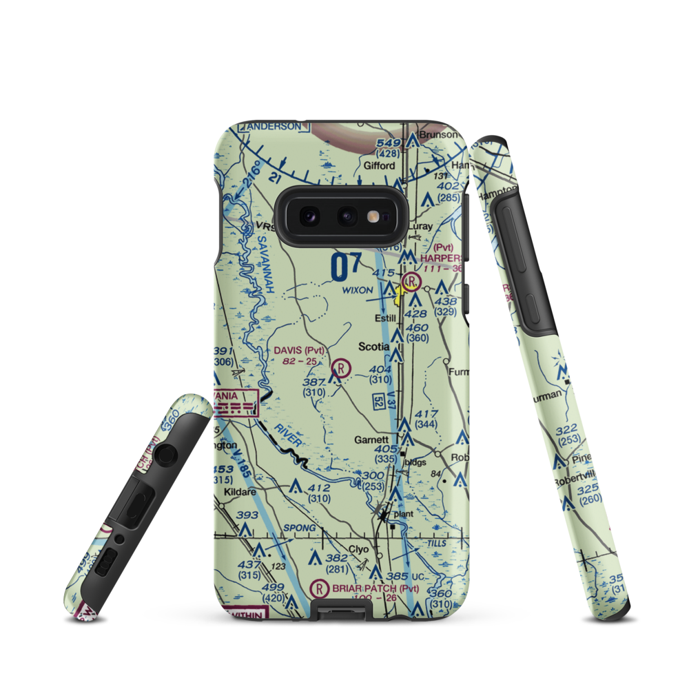 Davis Airport (SC12) VFR Sectional Samsung Phone Case Samsung Galaxy S10 Plus model shown