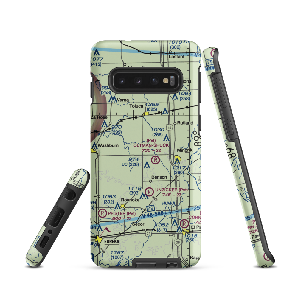 Davison Restricted Landing Area (US-0090) VFR Sectional Samsung Phone Case Samsung Galaxy S10 model shown