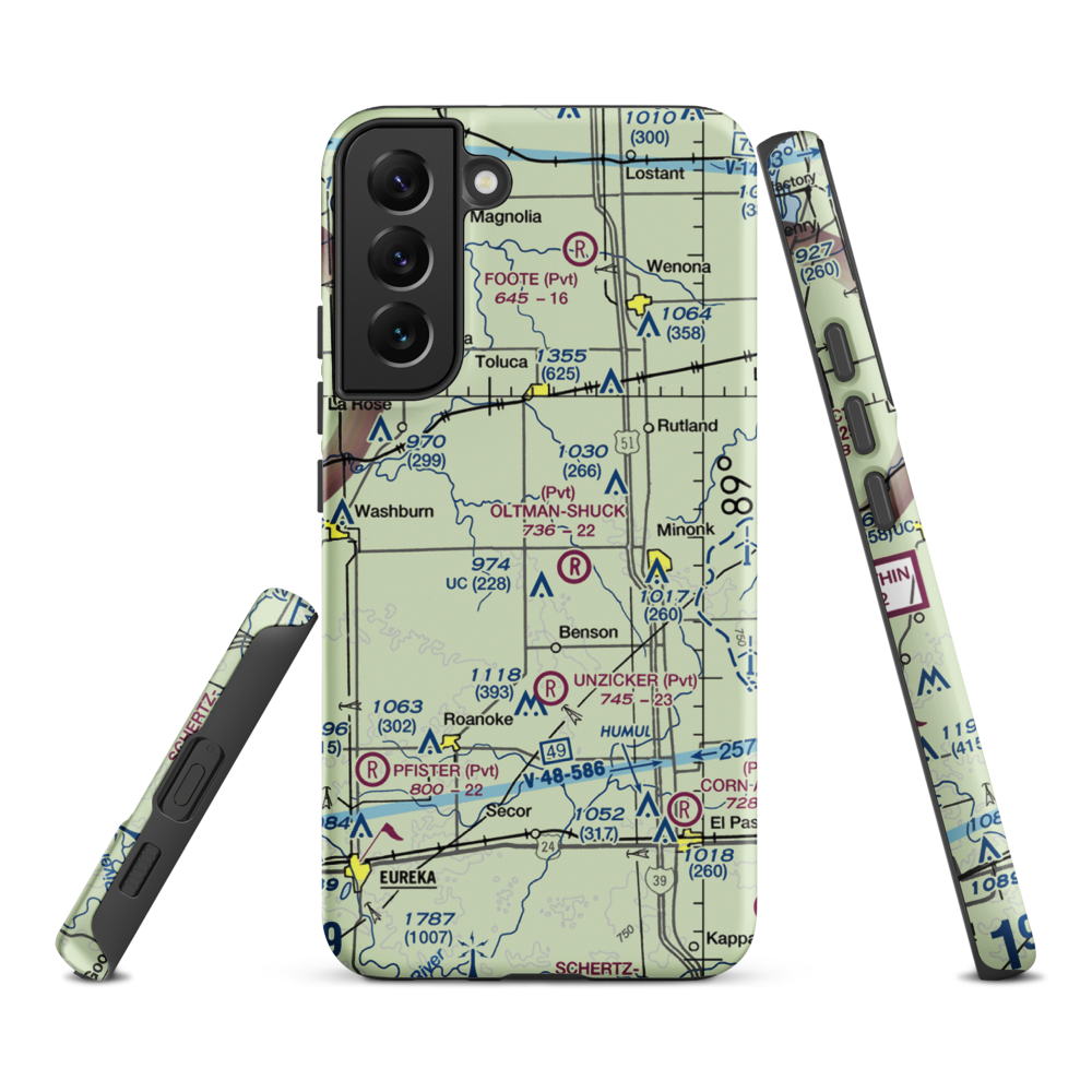 Davison Restricted Landing Area (US-0090) VFR Sectional Samsung Phone Case Samsung Galaxy S22 Plus model shown
