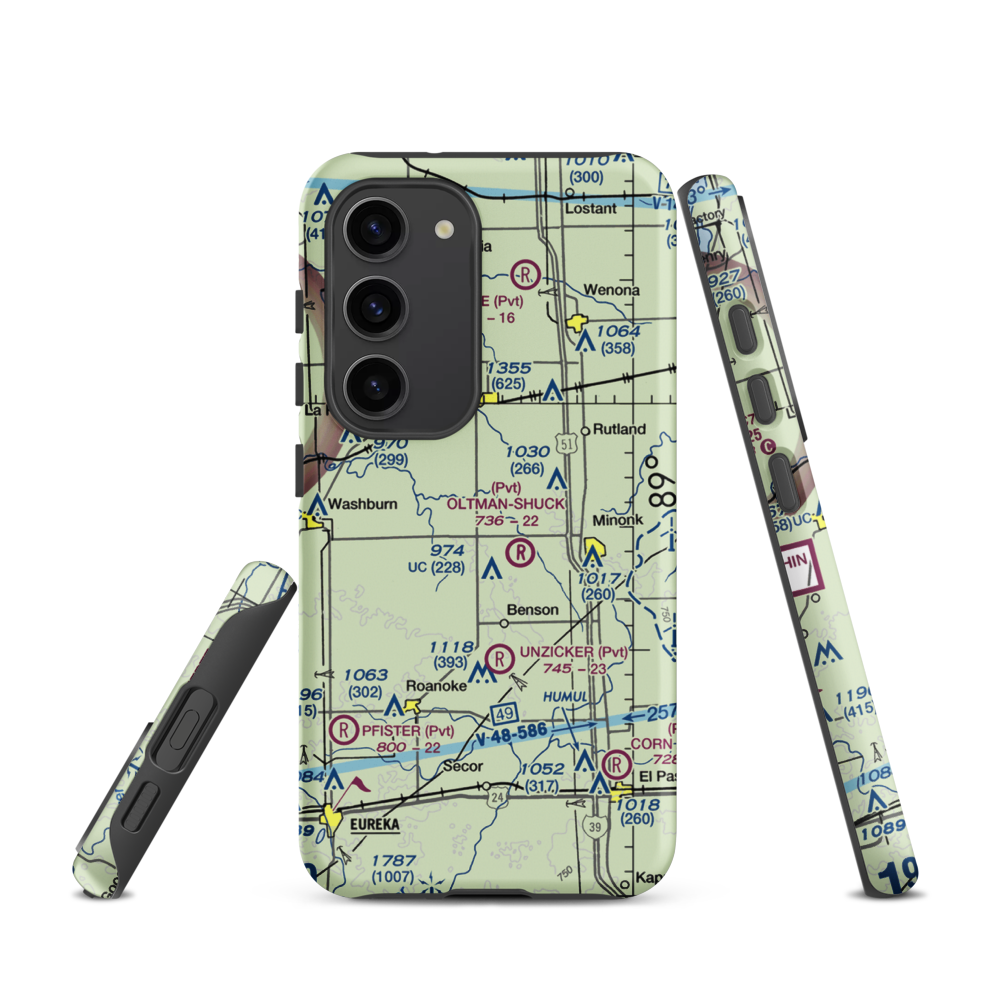 Davison Restricted Landing Area (US-0090) VFR Sectional Samsung Phone Case Samsung Galaxy S23 model shown