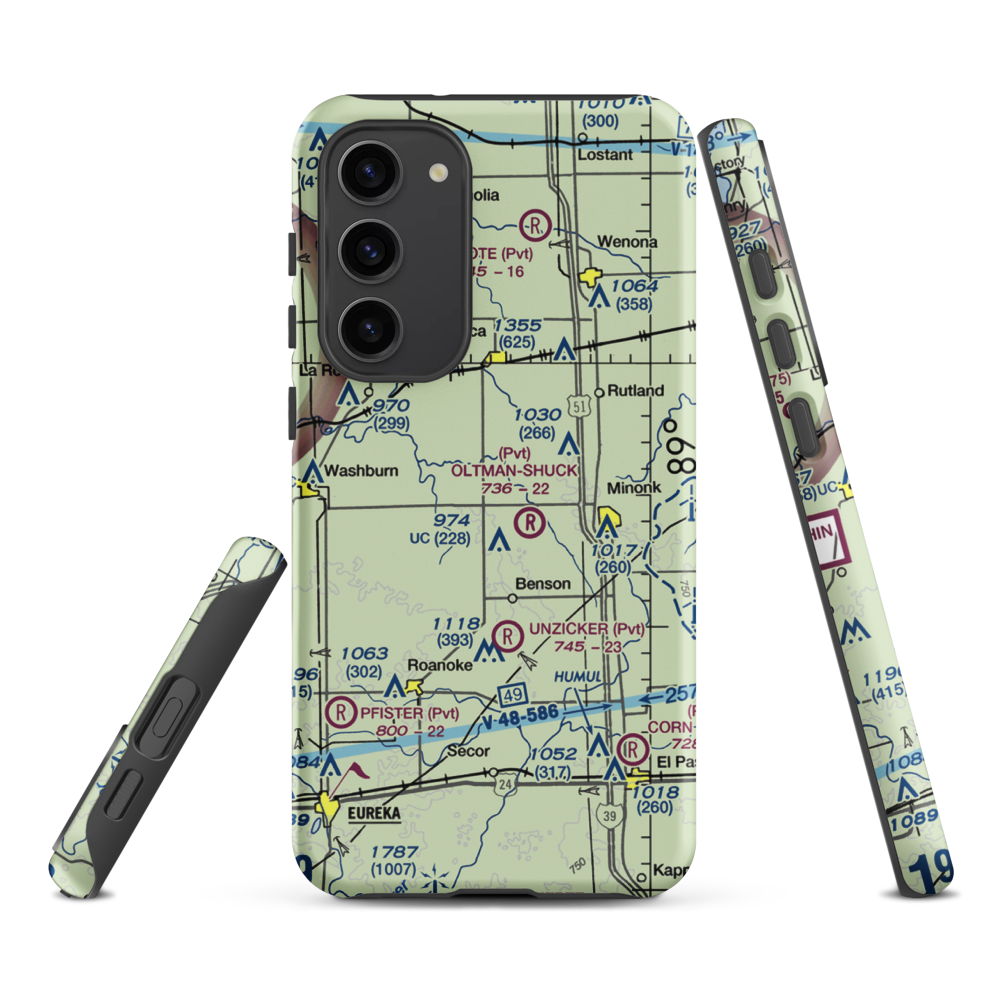 Davison Restricted Landing Area (US-0090) VFR Sectional Samsung Phone Case Samsung Galaxy S23 Plus model shown