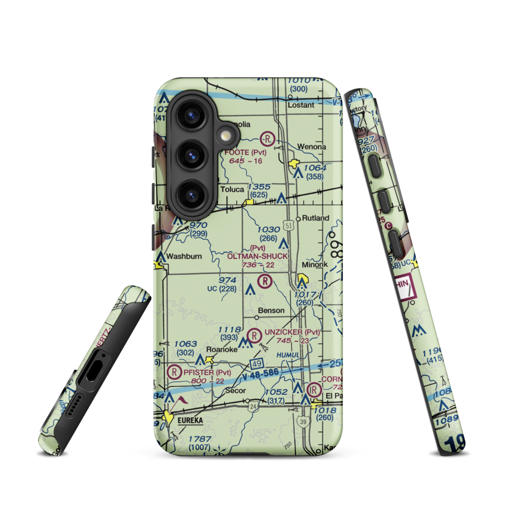 Davison Restricted Landing Area (US-0090) VFR Sectional Samsung Phone Case Samsung Galaxy S24 model shown