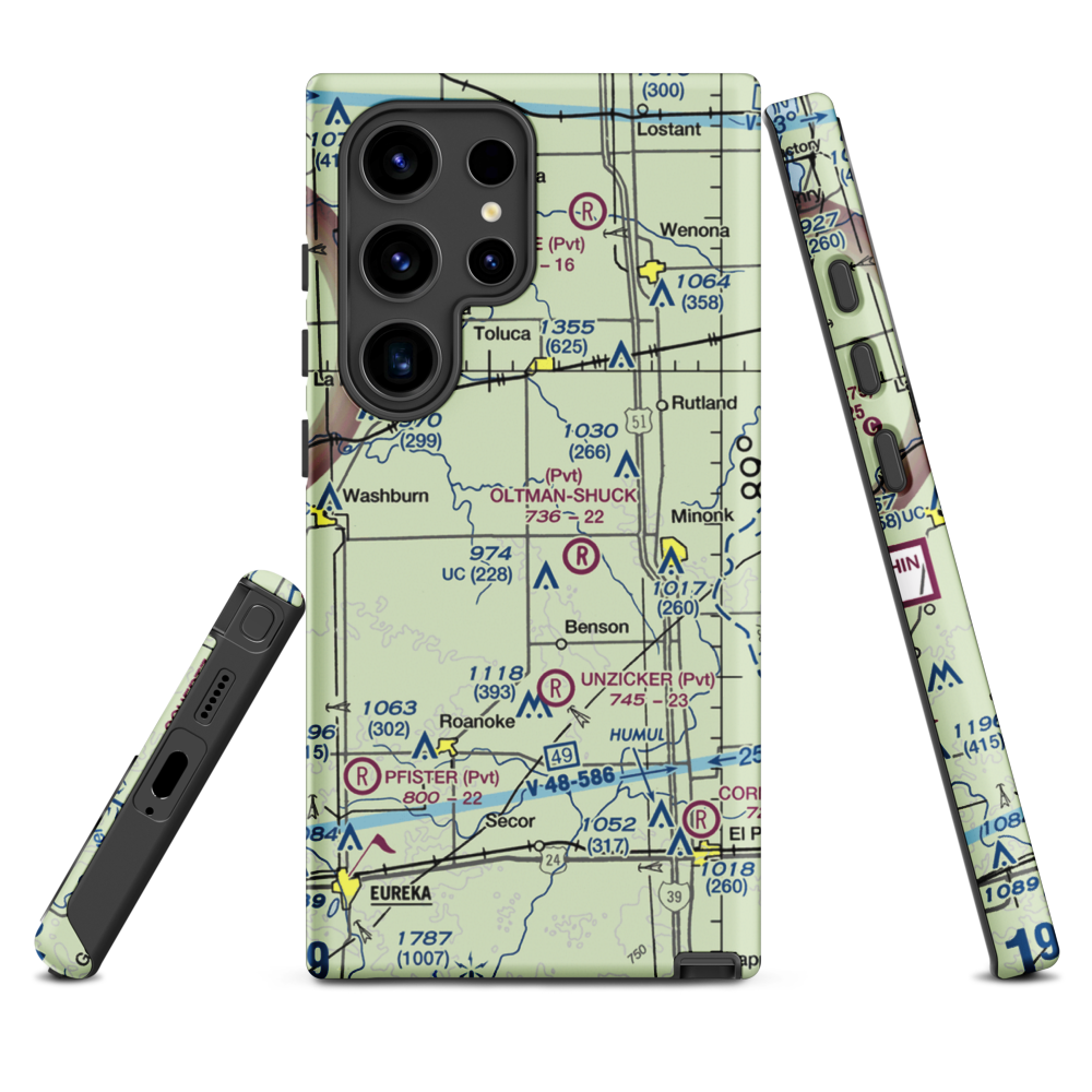 Davison Restricted Landing Area (US-0090) VFR Sectional Samsung Phone Case Samsung Galaxy S24 Ultra model shown