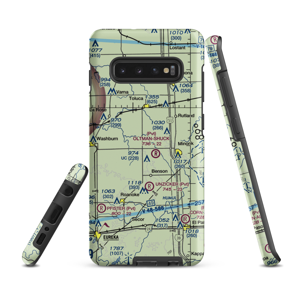 Davison Restricted Landing Area (US-0090) VFR Sectional Samsung Phone Case Samsung Galaxy S10e model shown