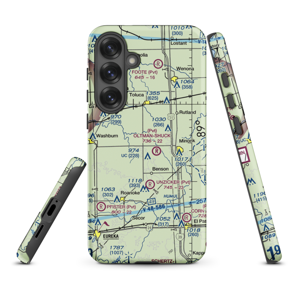 Davison Restricted Landing Area (US-0090) VFR Sectional Samsung Phone Case Samsung Galaxy S25 Plus model shown