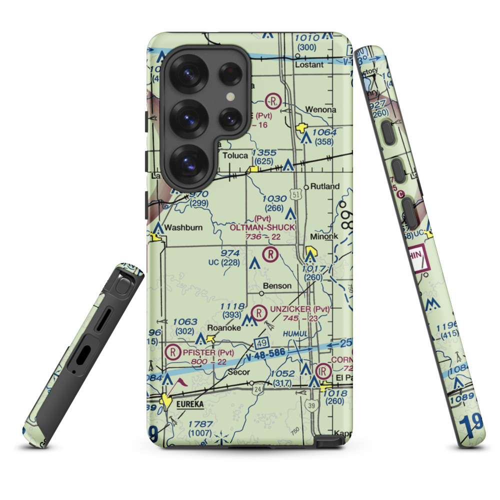 Davison Restricted Landing Area (US-0090) VFR Sectional Samsung Phone Case Samsung Galaxy S25 Ultra model shown