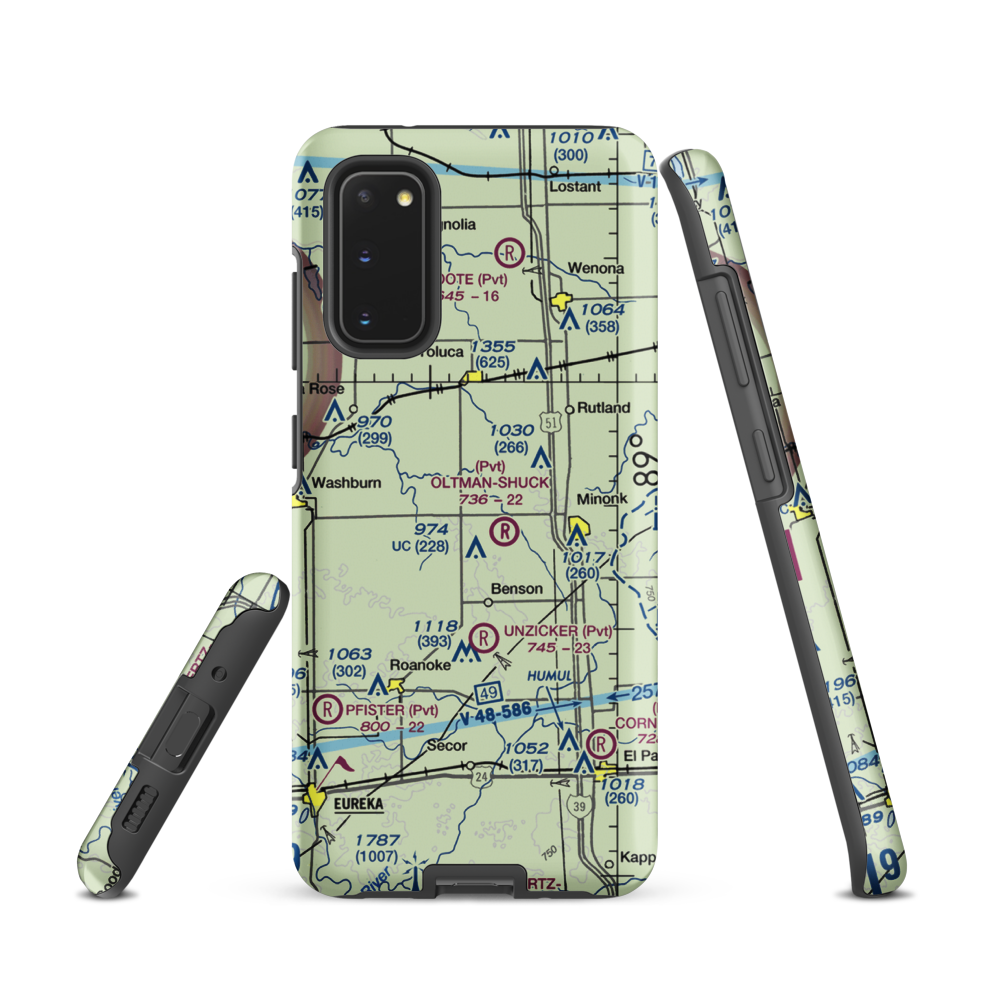 Davison Restricted Landing Area (US-0090) VFR Sectional Samsung Phone Case Samsung Galaxy S20 model shown