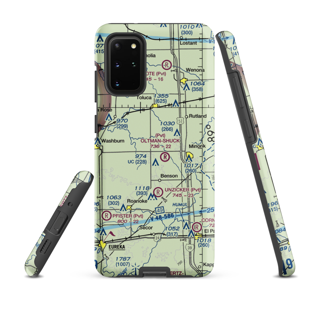 Davison Restricted Landing Area (US-0090) VFR Sectional Samsung Phone Case Samsung Galaxy S20 Plus model shown
