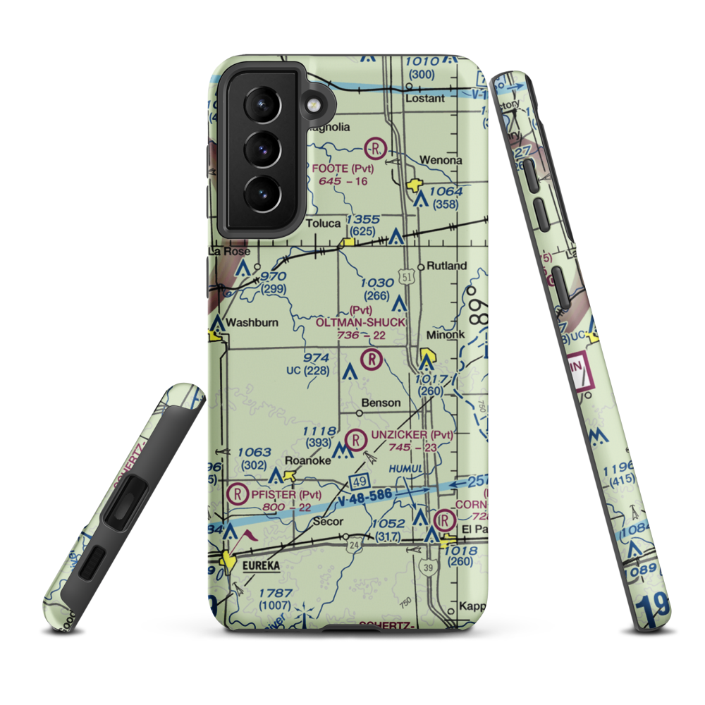 Davison Restricted Landing Area (US-0090) VFR Sectional Samsung Phone Case Samsung Galaxy S21 FE model shown