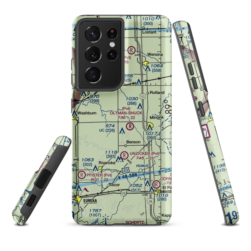 Davison Restricted Landing Area (US-0090) VFR Sectional Samsung Phone Case Samsung Galaxy S21 Ultra model shown