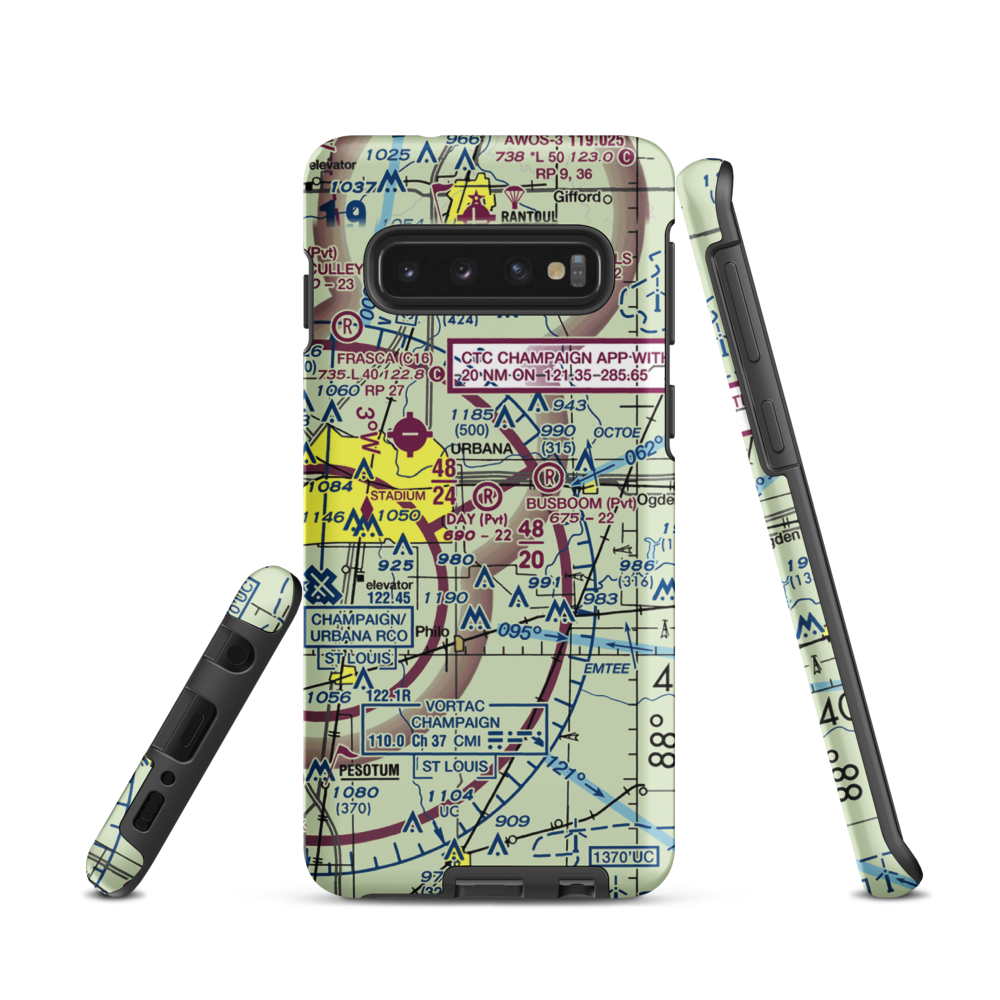 Day Aero-Place Airport (6IS0) VFR Sectional Samsung Phone Case Samsung Galaxy S10 model shown