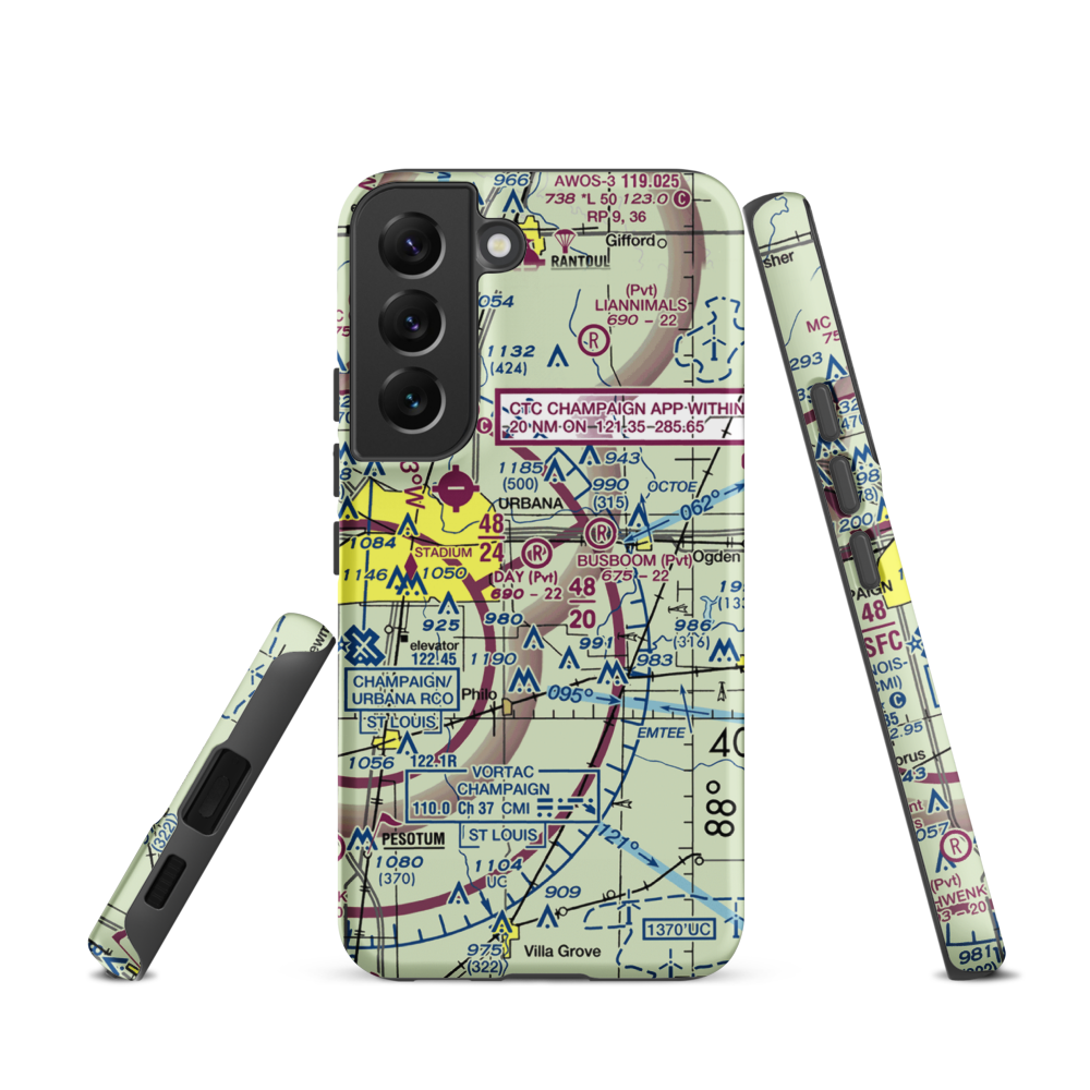 Day Aero-Place Airport (6IS0) VFR Sectional Samsung Phone Case Samsung Galaxy S22 model shown
