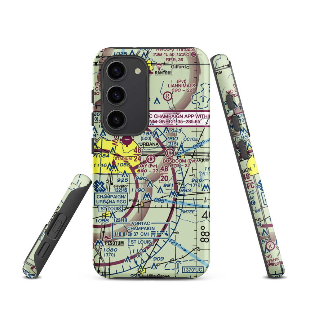 Day Aero-Place Airport (6IS0) VFR Sectional Samsung Phone Case Samsung Galaxy S23 model shown