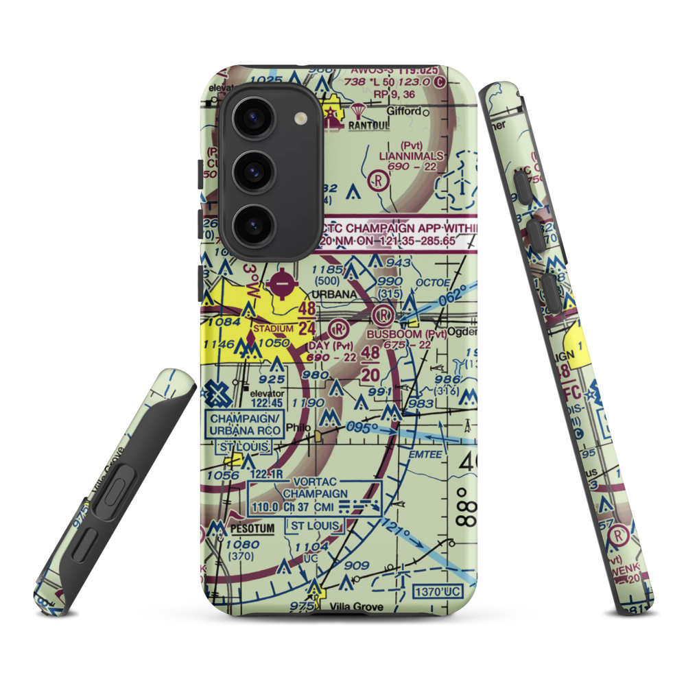Day Aero-Place Airport (6IS0) VFR Sectional Samsung Phone Case Samsung Galaxy S23 Plus model shown