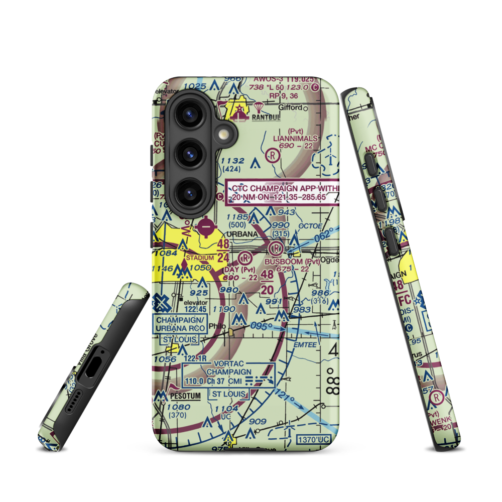 Day Aero-Place Airport (6IS0) VFR Sectional Samsung Phone Case Samsung Galaxy S24 model shown