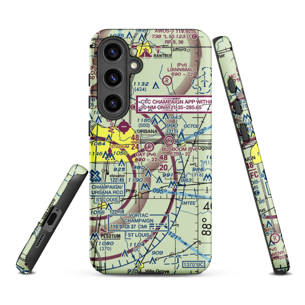 Day Aero-Place Airport (6IS0) VFR Sectional Samsung Phone Case Samsung Galaxy S24 Plus model shown