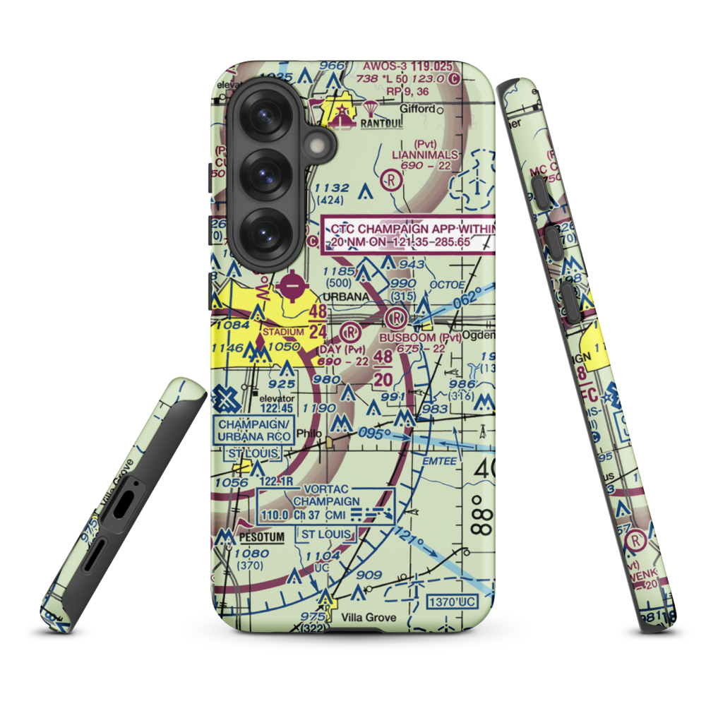 Day Aero-Place Airport (6IS0) VFR Sectional Samsung Phone Case Samsung Galaxy S25 Plus model shown