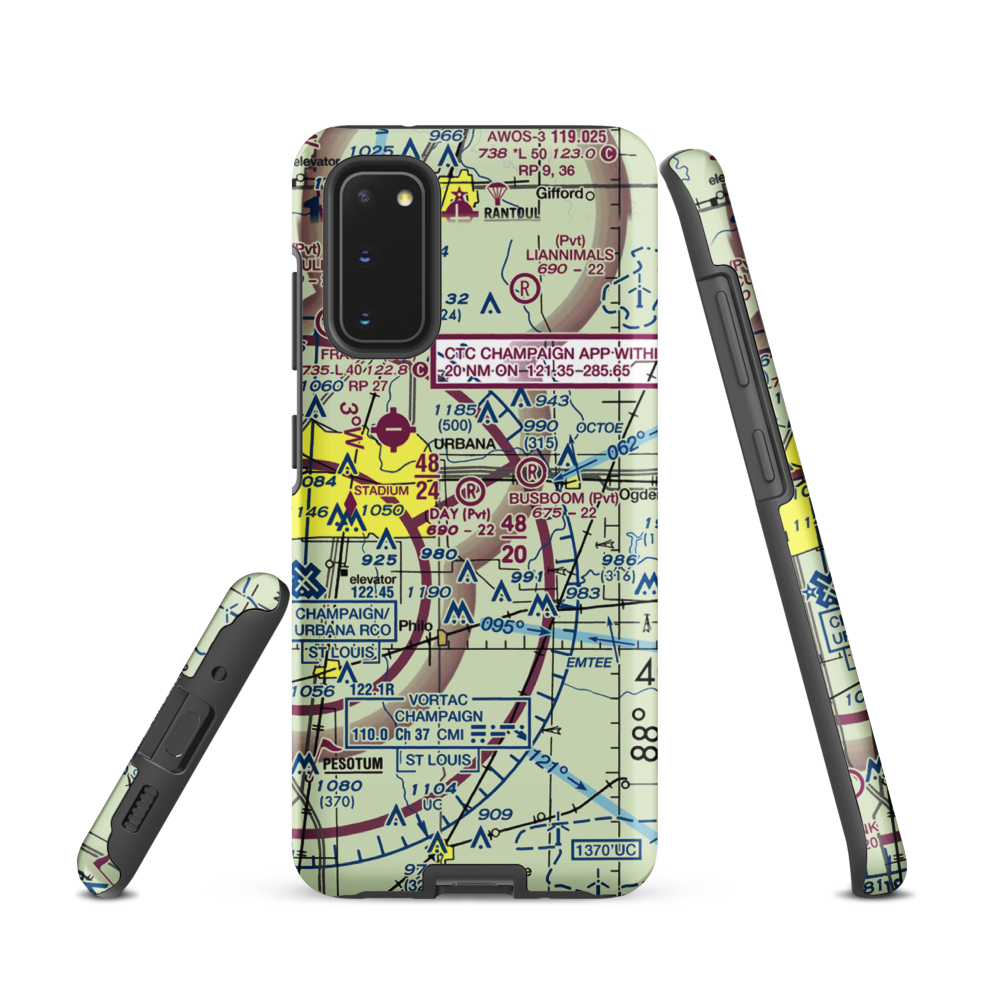 Day Aero-Place Airport (6IS0) VFR Sectional Samsung Phone Case Samsung Galaxy S20 model shown