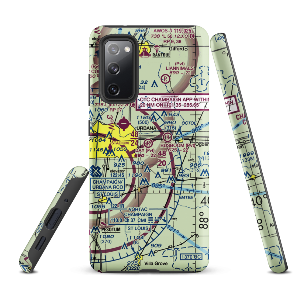 Day Aero-Place Airport (6IS0) VFR Sectional Samsung Phone Case Samsung Galaxy S20 FE model shown