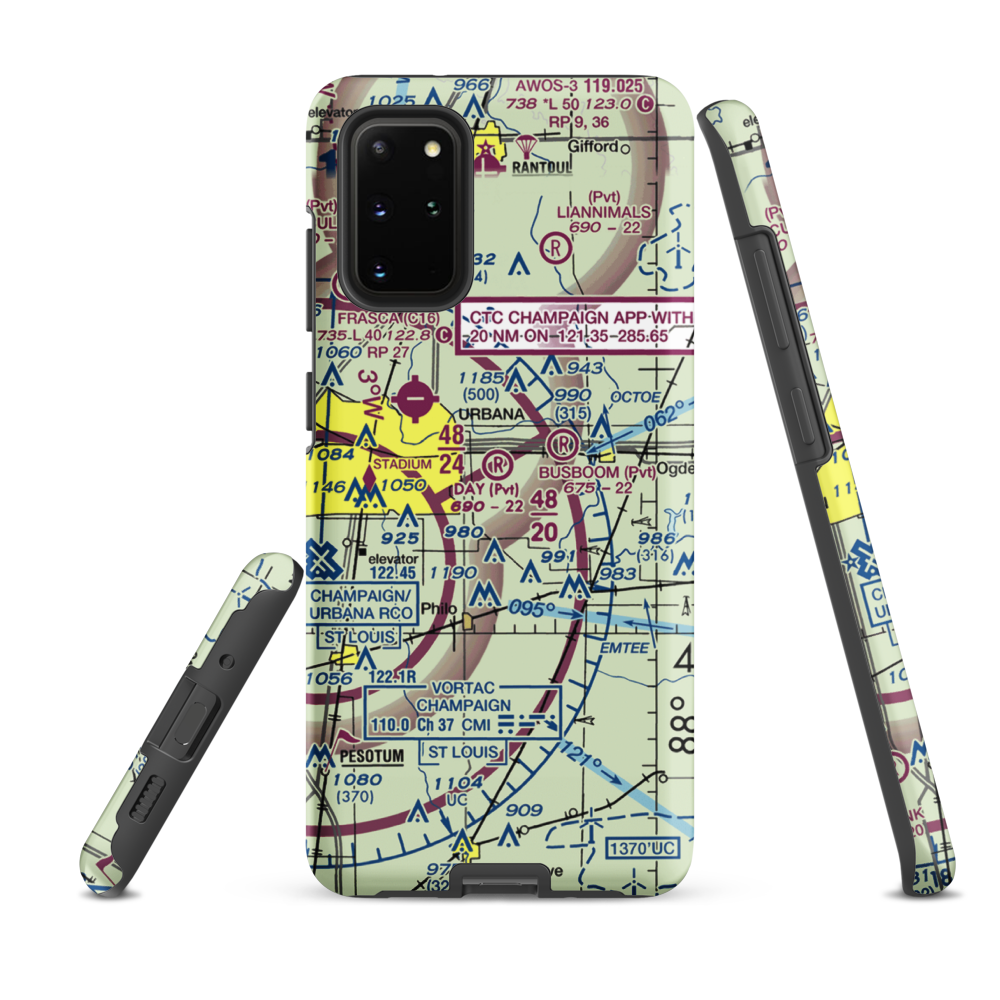 Day Aero-Place Airport (6IS0) VFR Sectional Samsung Phone Case Samsung Galaxy S20 Plus model shown