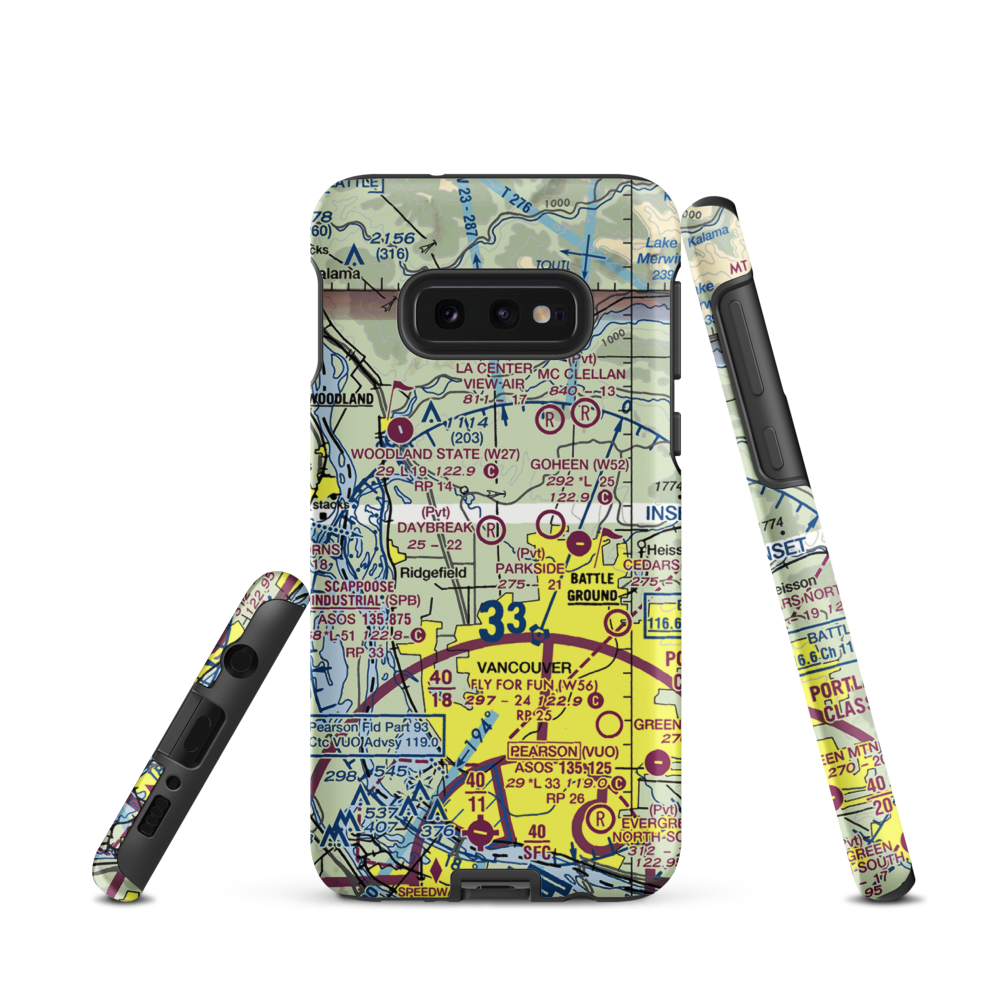 Daybreak Airport (WA46) VFR Sectional Samsung Phone Case Samsung Galaxy S10e model shown