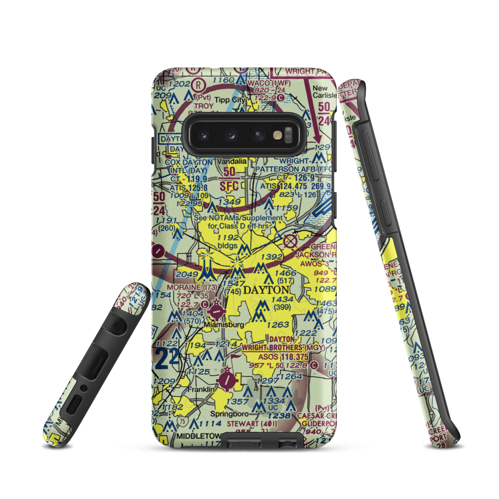 Dayton Transportation Center Heliport (5D7) VFR Sectional Samsung Phone Case Samsung Galaxy S10 model shown