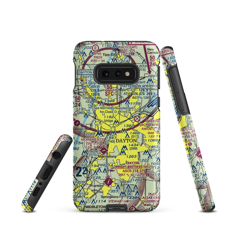 Dayton Transportation Center Heliport (5D7) VFR Sectional Samsung Phone Case Samsung Galaxy S10e model shown