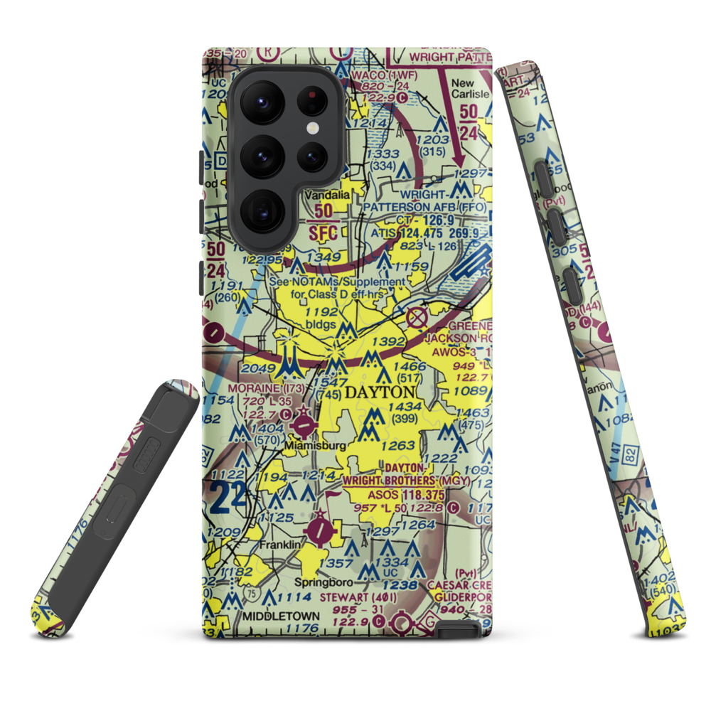 Dayton Transportation Center Heliport (5D7) VFR Sectional Samsung Phone Case Samsung Galaxy S22 Ultra model shown
