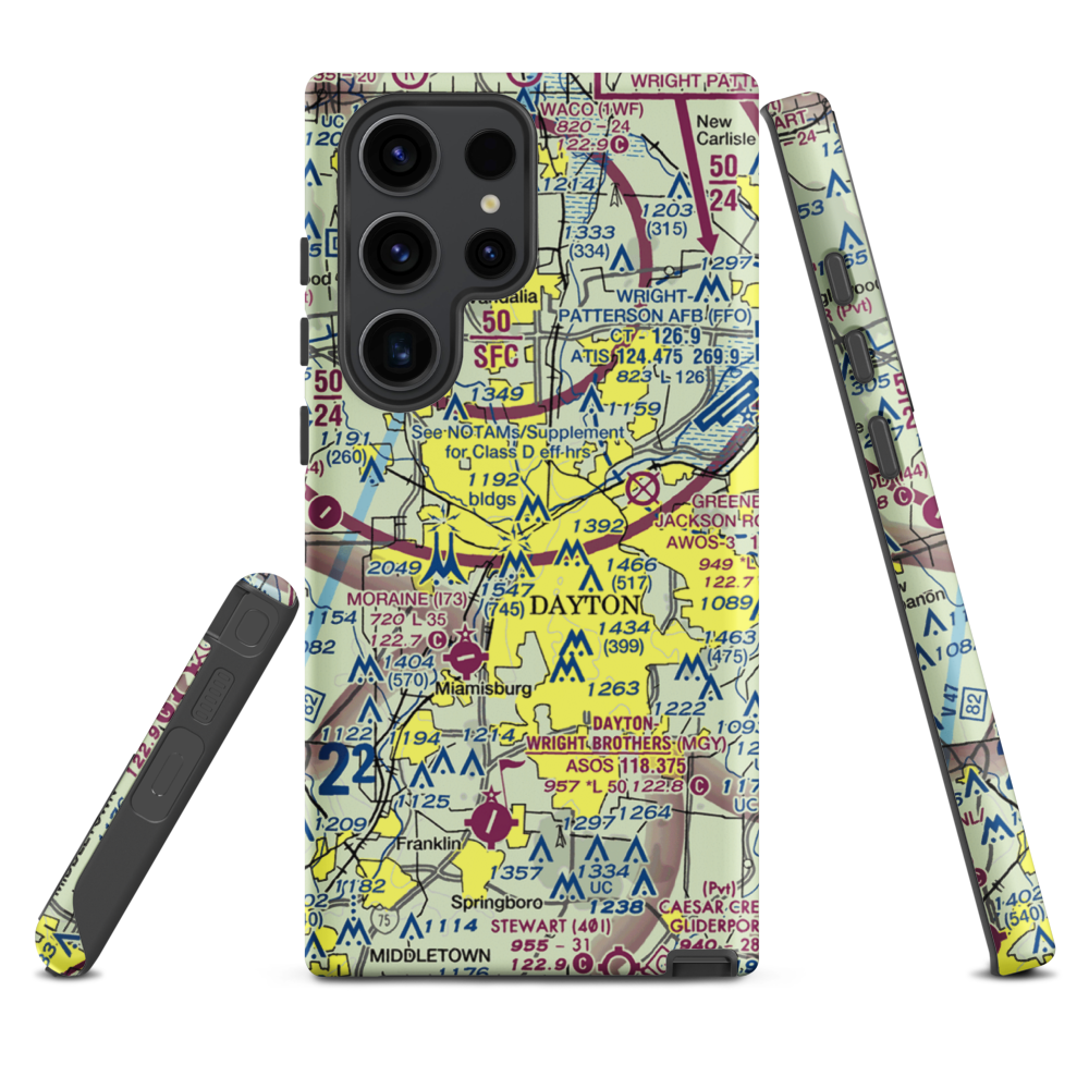 Dayton Transportation Center Heliport (5D7) VFR Sectional Samsung Phone Case Samsung Galaxy S23 Ultra model shown