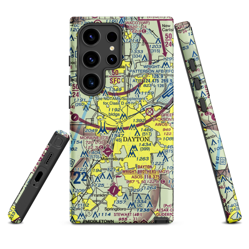 Dayton Transportation Center Heliport (5D7) VFR Sectional Samsung Phone Case Samsung Galaxy S24 Ultra model shown