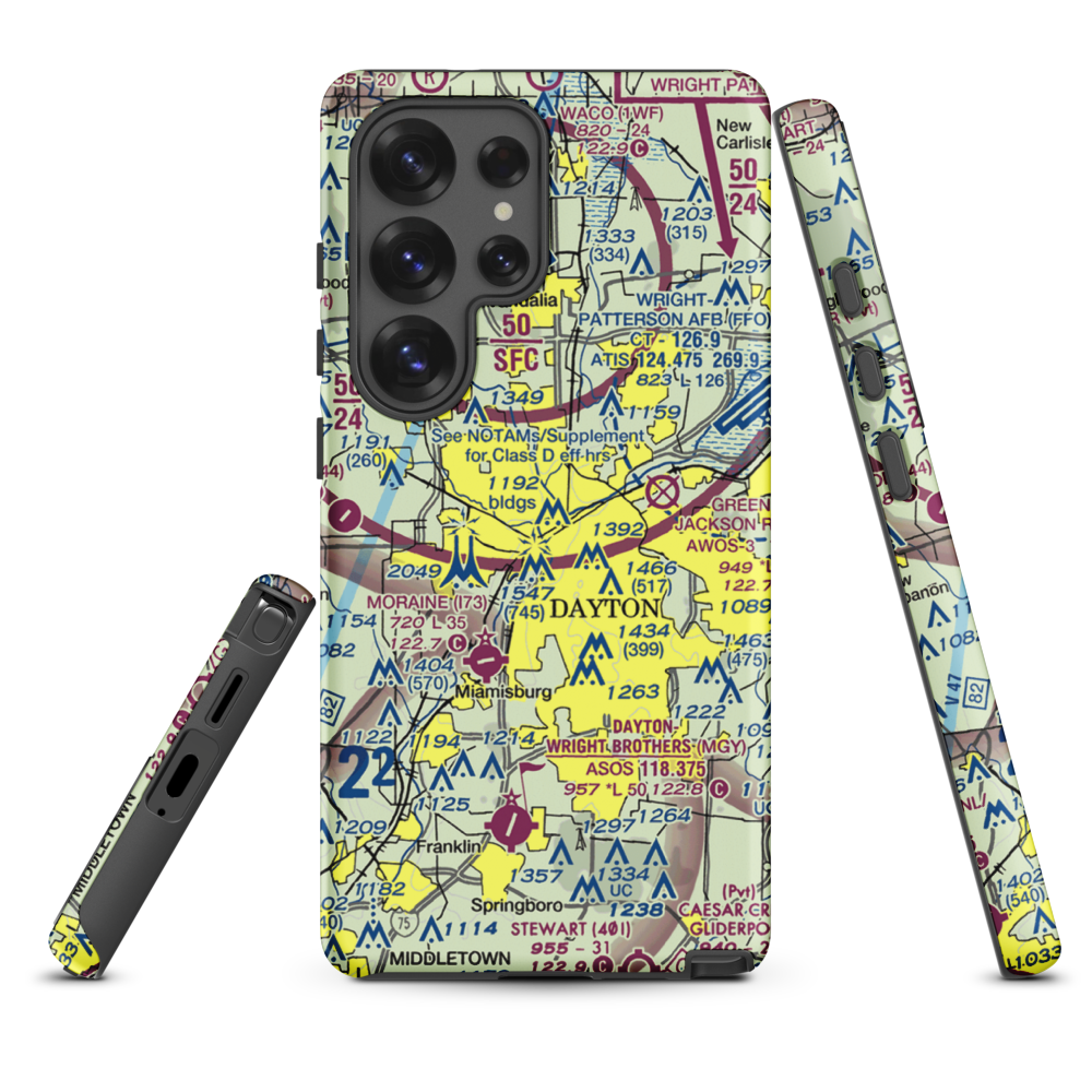 Dayton Transportation Center Heliport (5D7) VFR Sectional Samsung Phone Case Samsung Galaxy S25 Ultra model shown