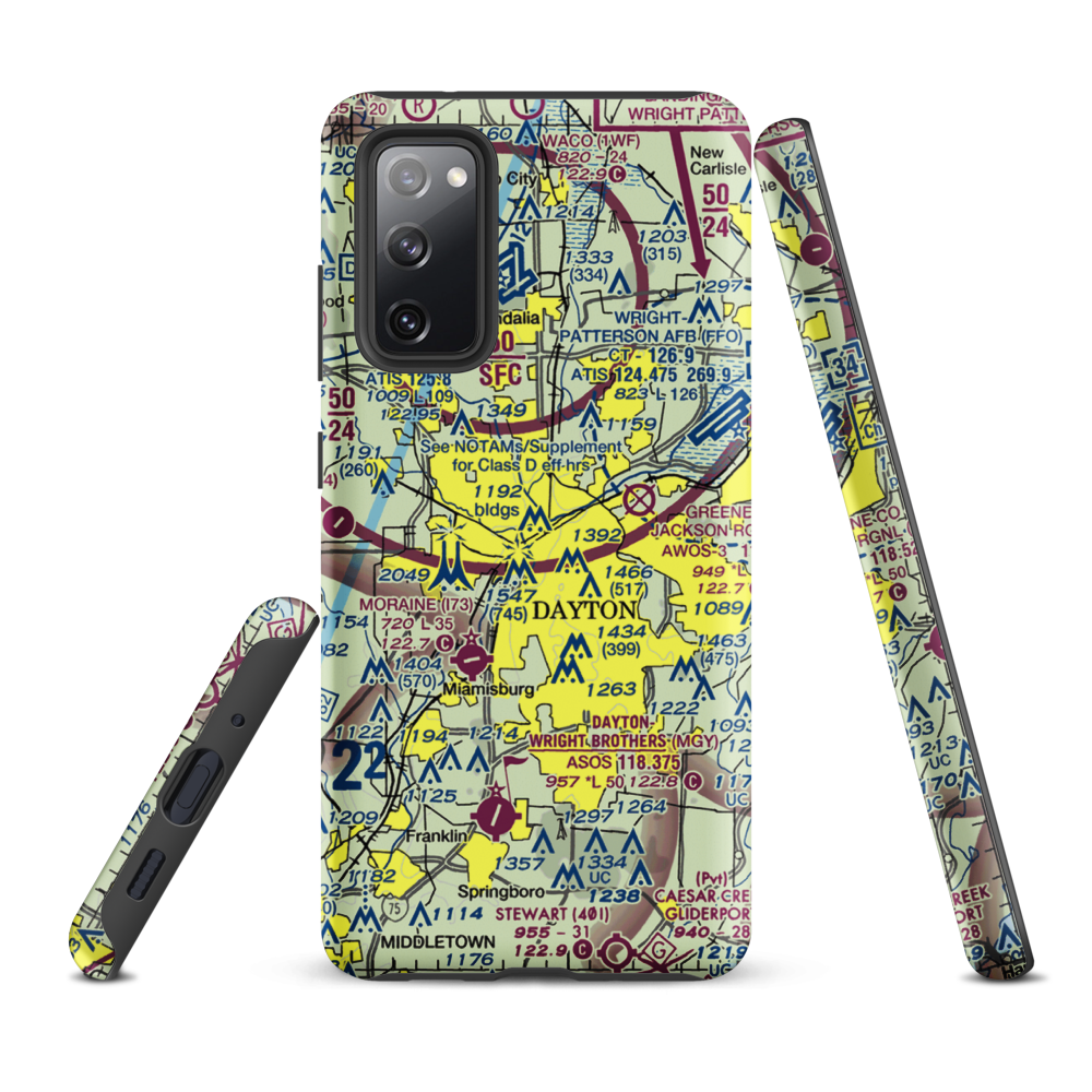 Dayton Transportation Center Heliport (5D7) VFR Sectional Samsung Phone Case Samsung Galaxy S20 FE model shown