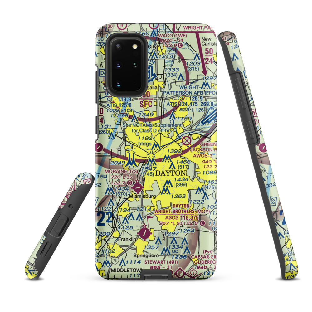 Dayton Transportation Center Heliport (5D7) VFR Sectional Samsung Phone Case Samsung Galaxy S20 Plus model shown